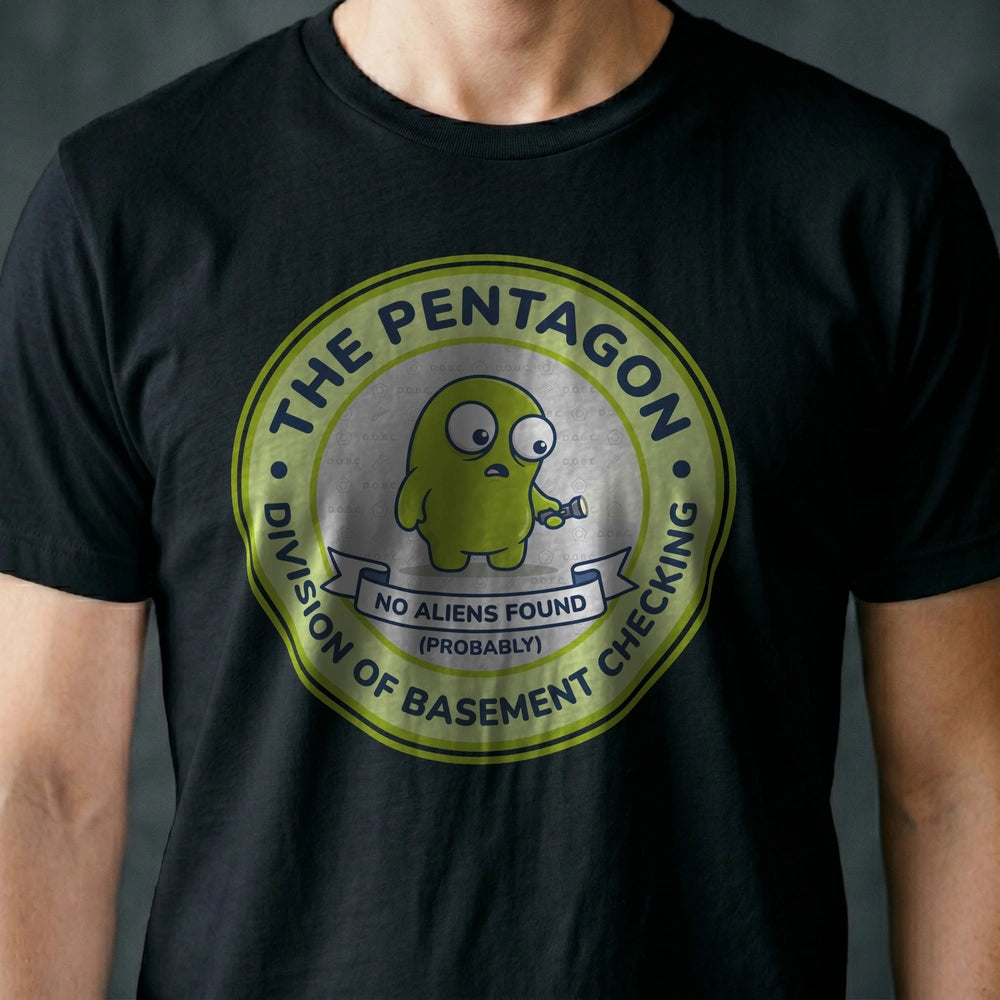 Basement Checking Division Alien T-shirt