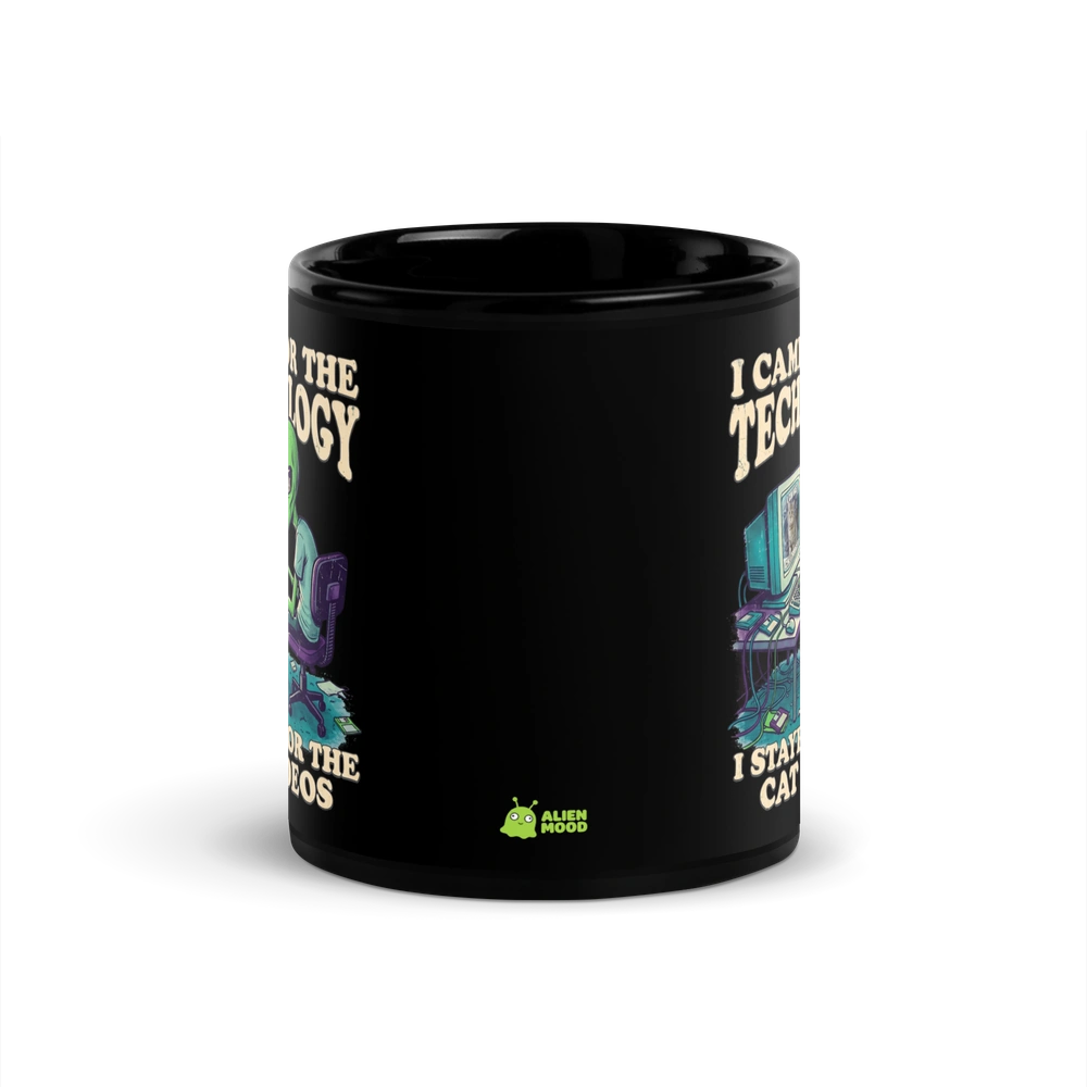 I Stayed for the Cat Videos Alien Mug