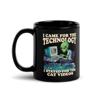 I Stayed for the Cat Videos Alien Mug