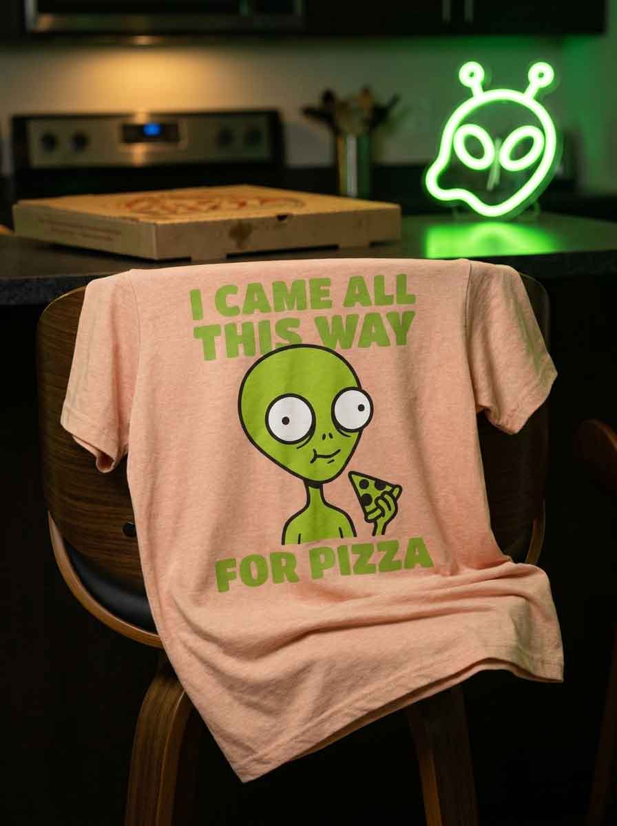 Came All This Way for Pizza Alien T-shirt