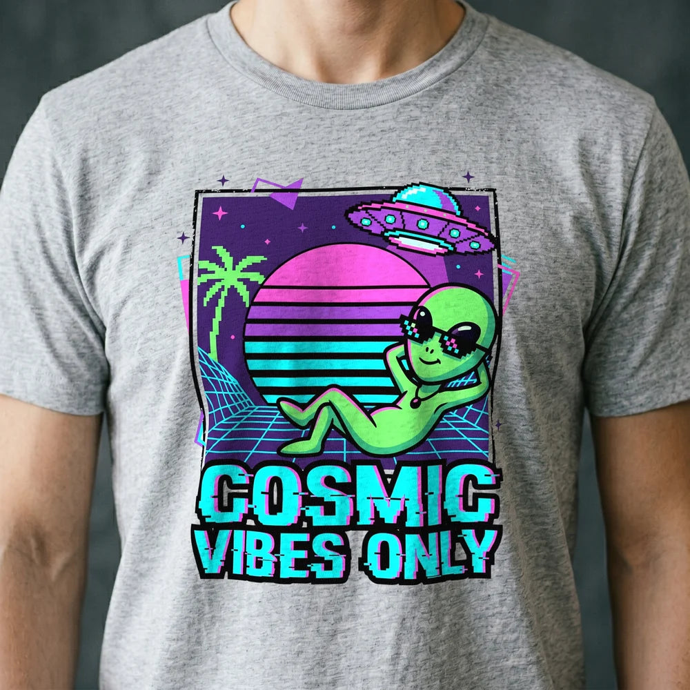 Cosmic Vibes Only Alien T-shirt