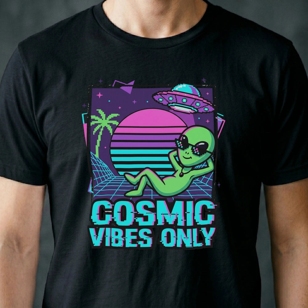 Cosmic Vibes Only Alien T-shirt