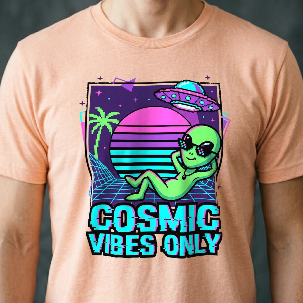 Cosmic Vibes Only Alien T-shirt