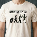 Evolution Is a Lie Alien T-shirt