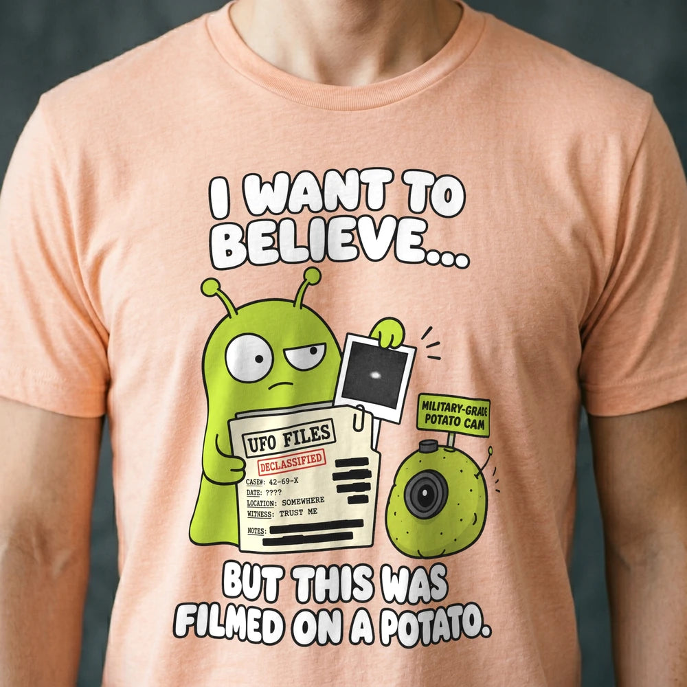 Filmed on a Potato Alien T-shirt