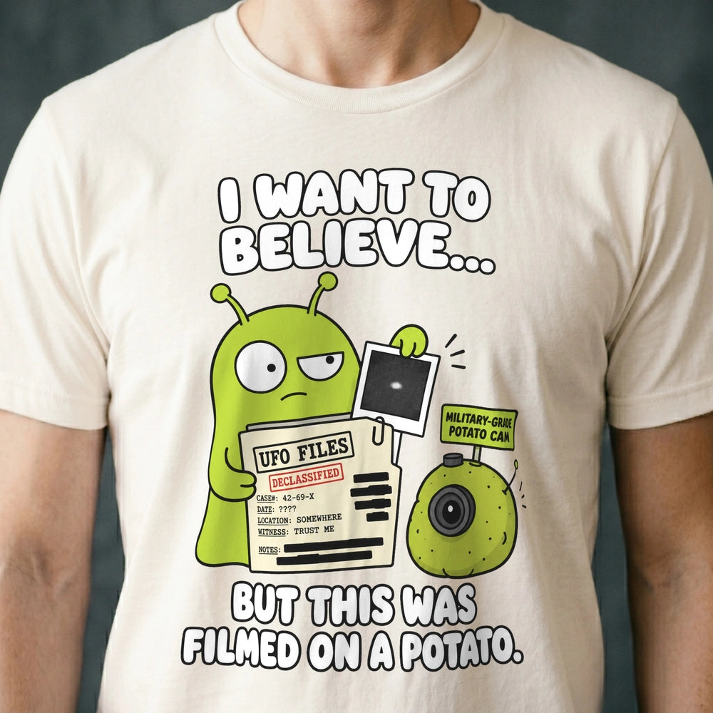 Filmed on a Potato Alien T-shirt