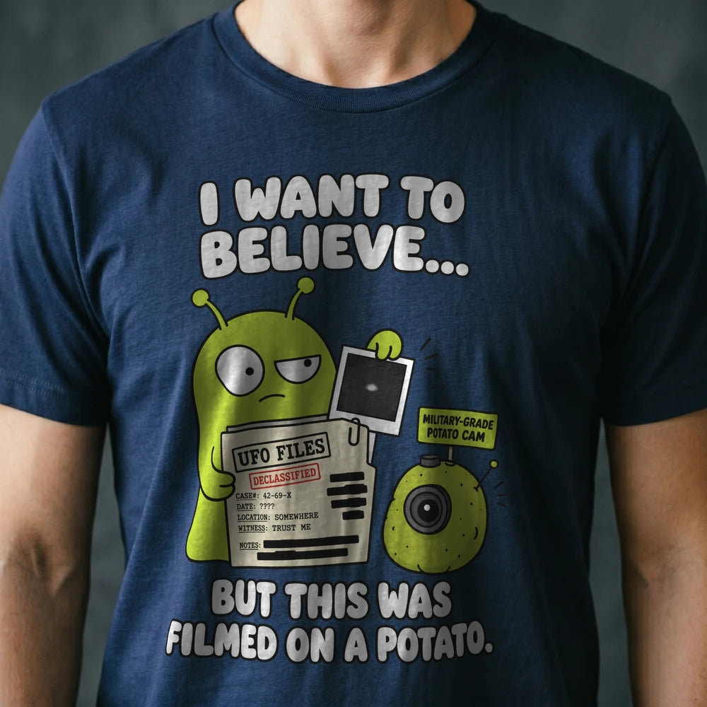 Filmed on a Potato Alien T-shirt