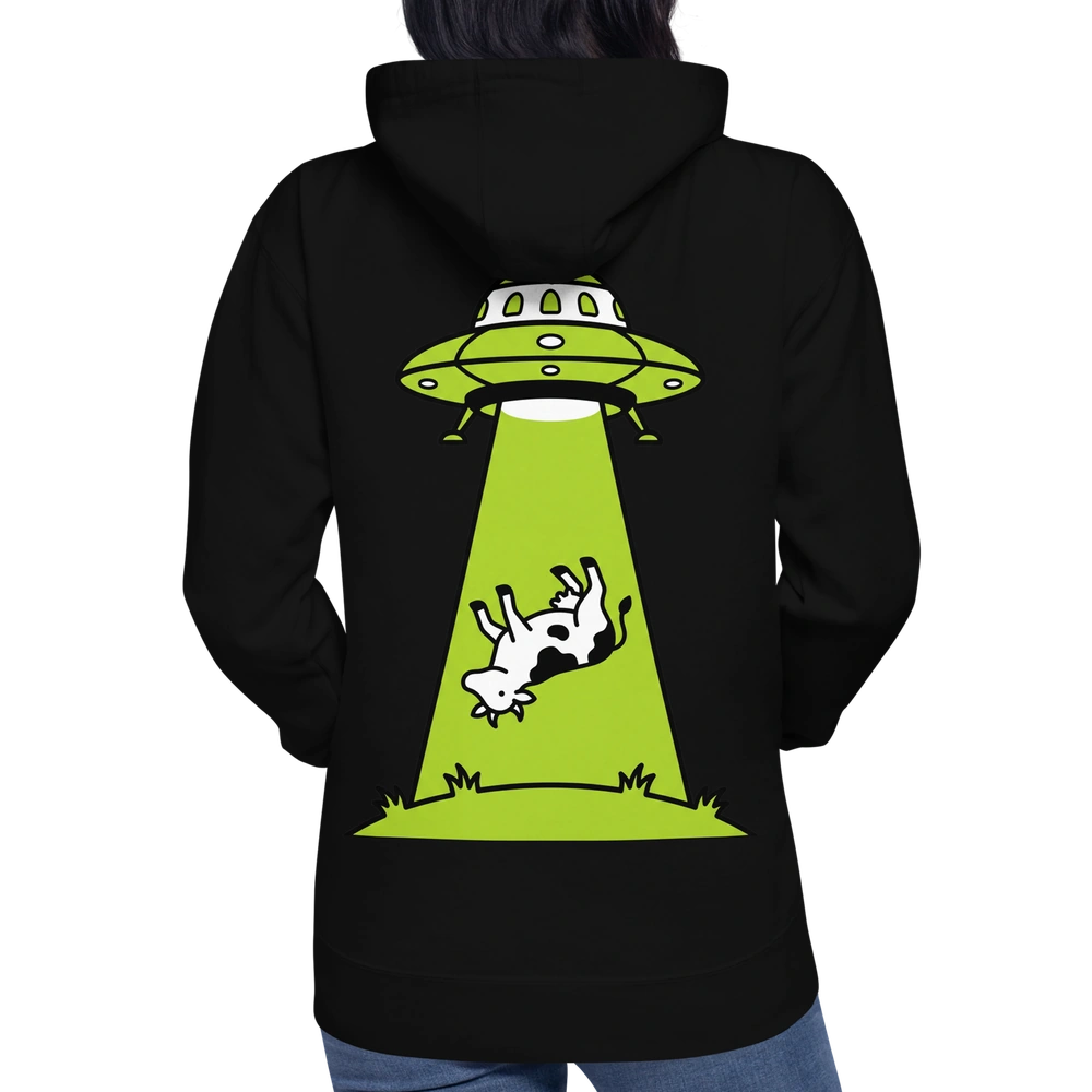 Cow Abduction Alien Hoodie
