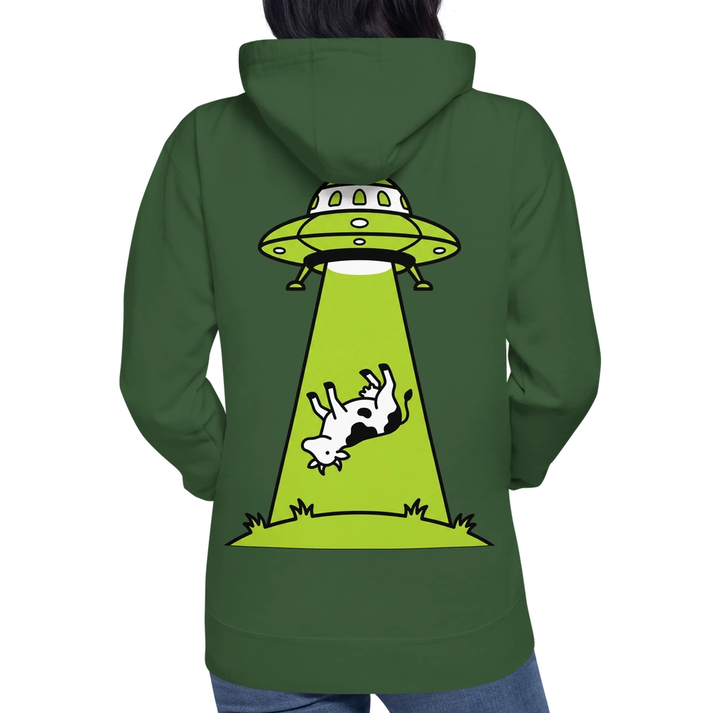 Cow Abduction Alien Hoodie