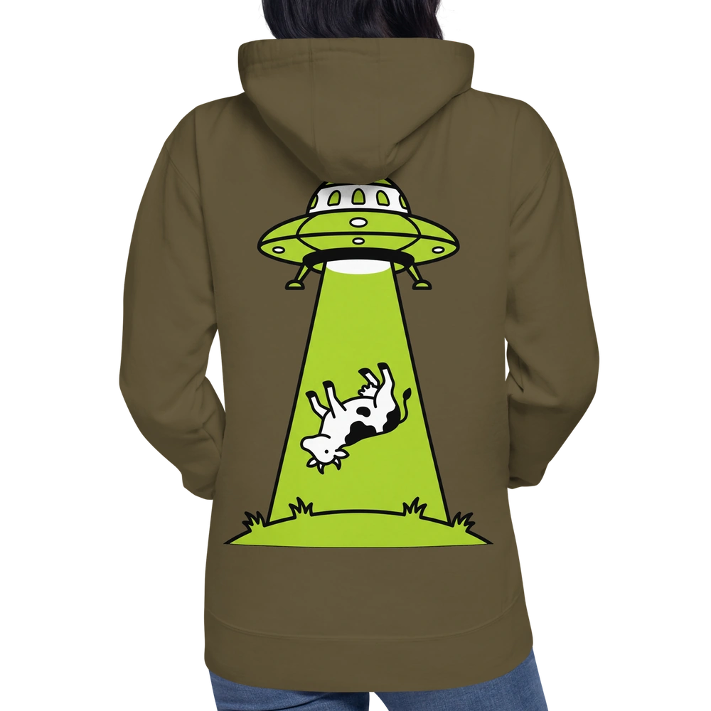Cow Abduction Alien Hoodie