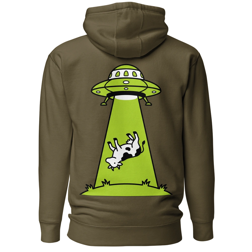 Cow Abduction Alien Hoodie