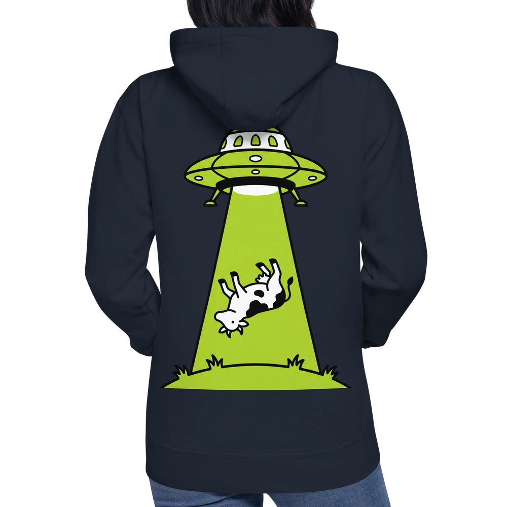 Cow Abduction Alien Hoodie