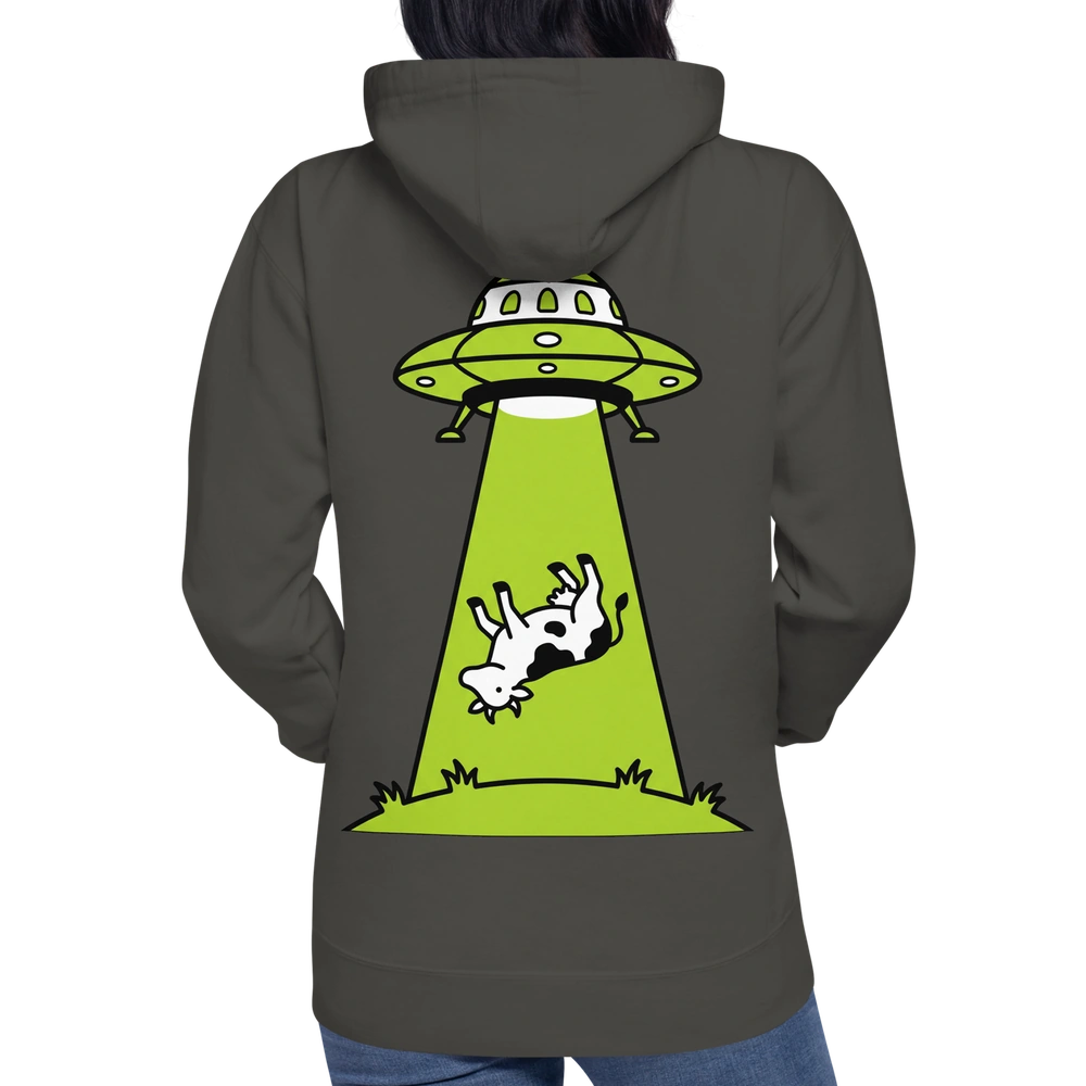 Cow Abduction Alien Hoodie