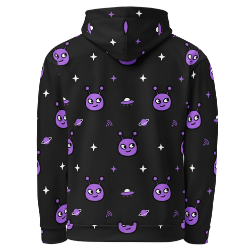 Cosmic Purple All-Over Alien Hoodie