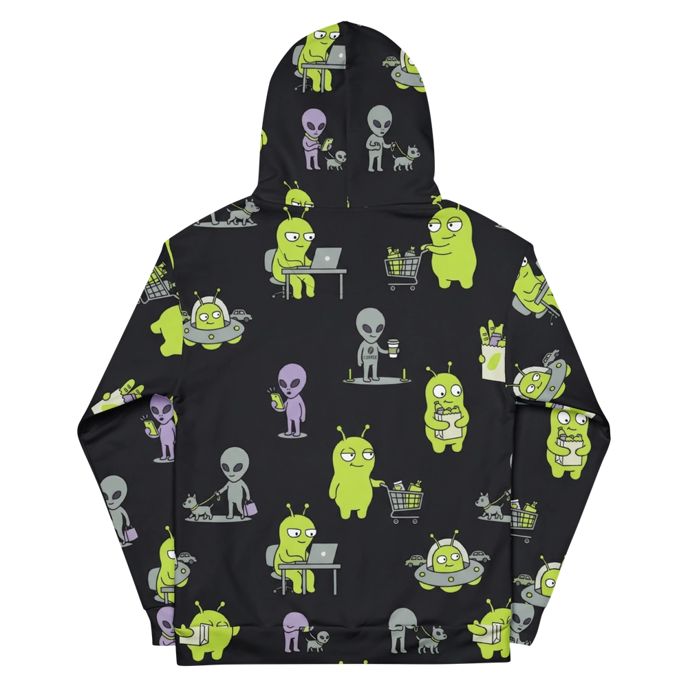 Everyday Abductions All-Over Alien Hoodie