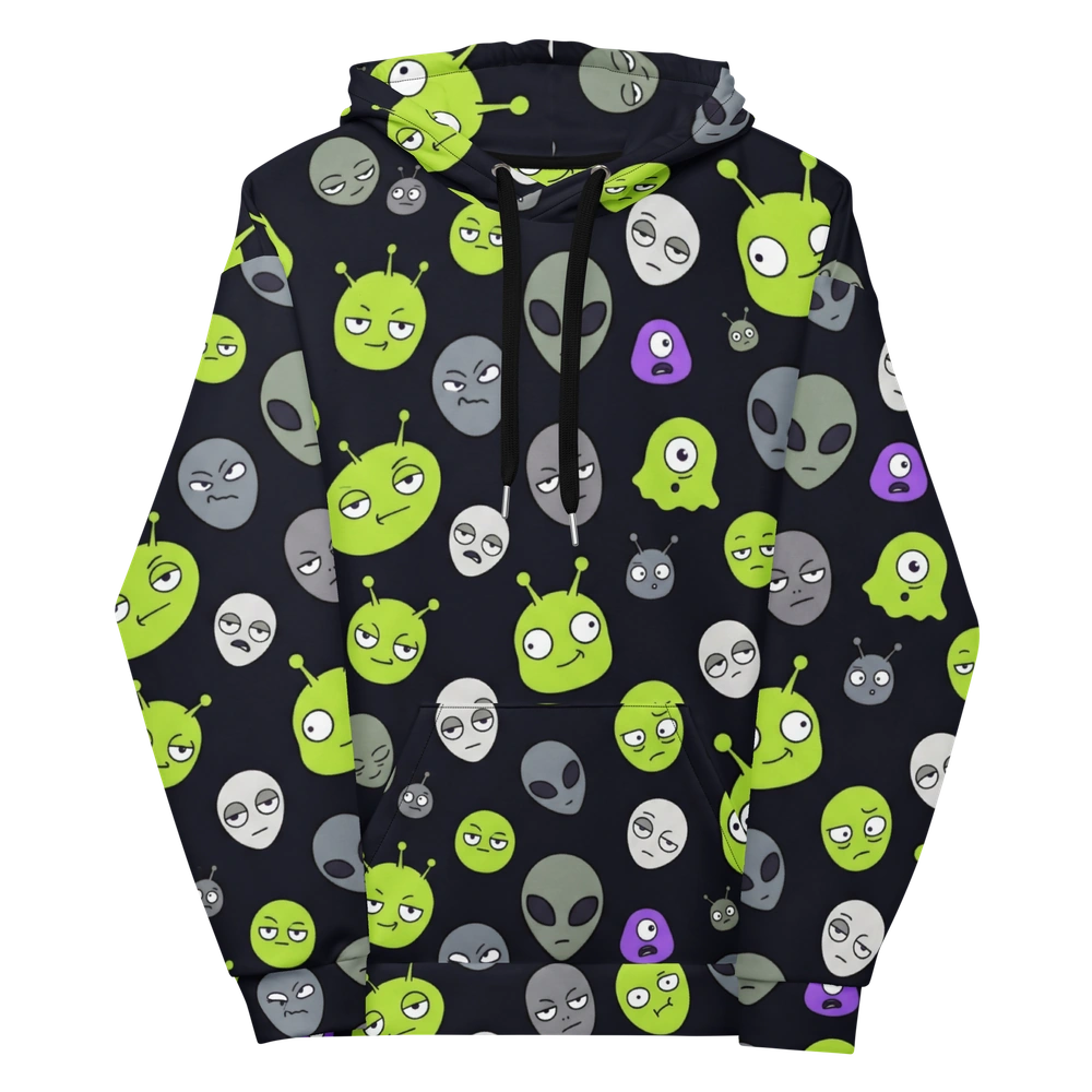Alien Faces All-Over Hoodie