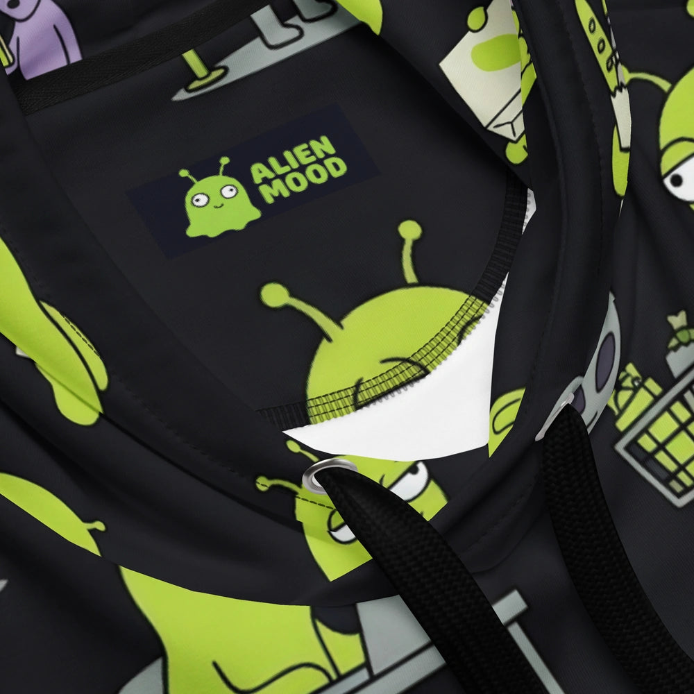 Everyday Abductions All-Over Alien Hoodie