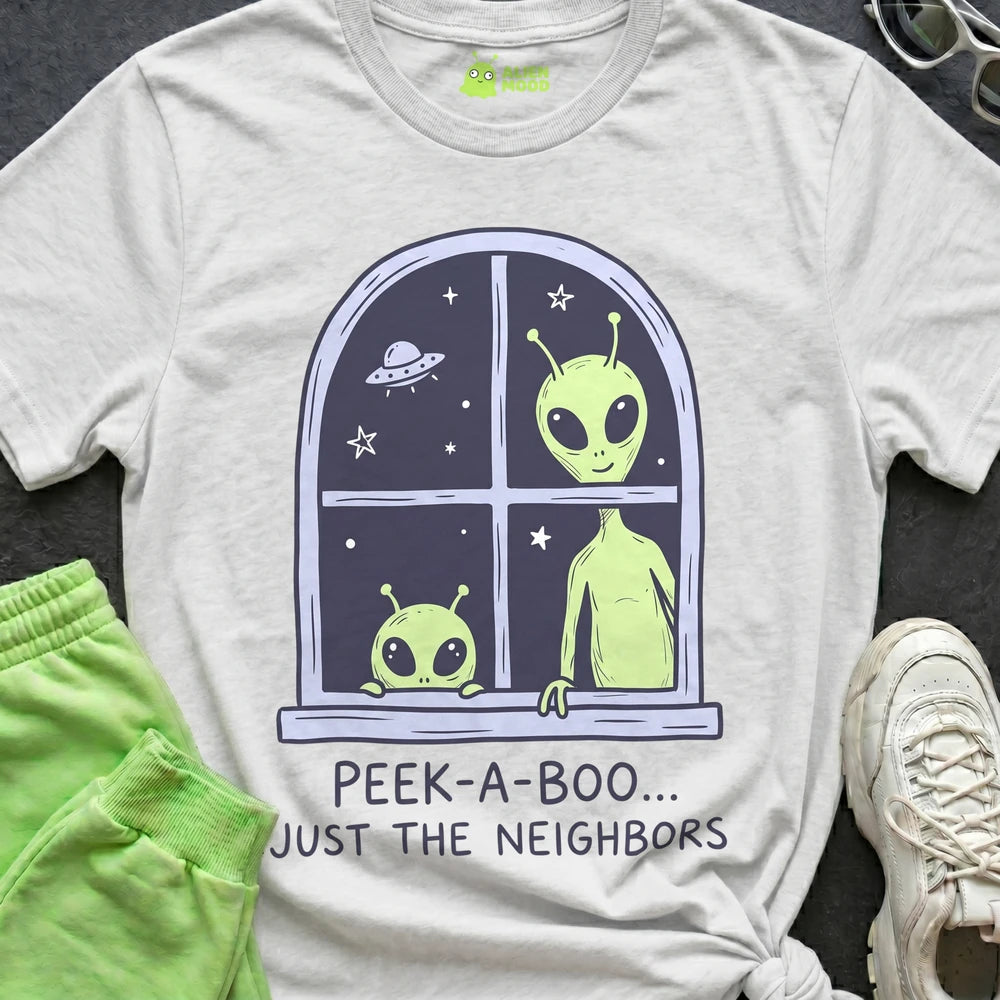 Peek-a-Boo Neighbors Alien T-shirt