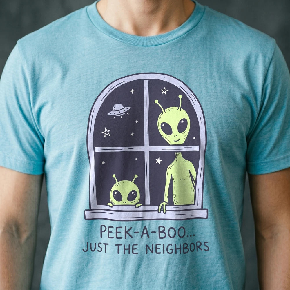 Peek-a-Boo Neighbors Alien T-shirt