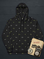 Signal Pattern All-Over Alien Hoodie