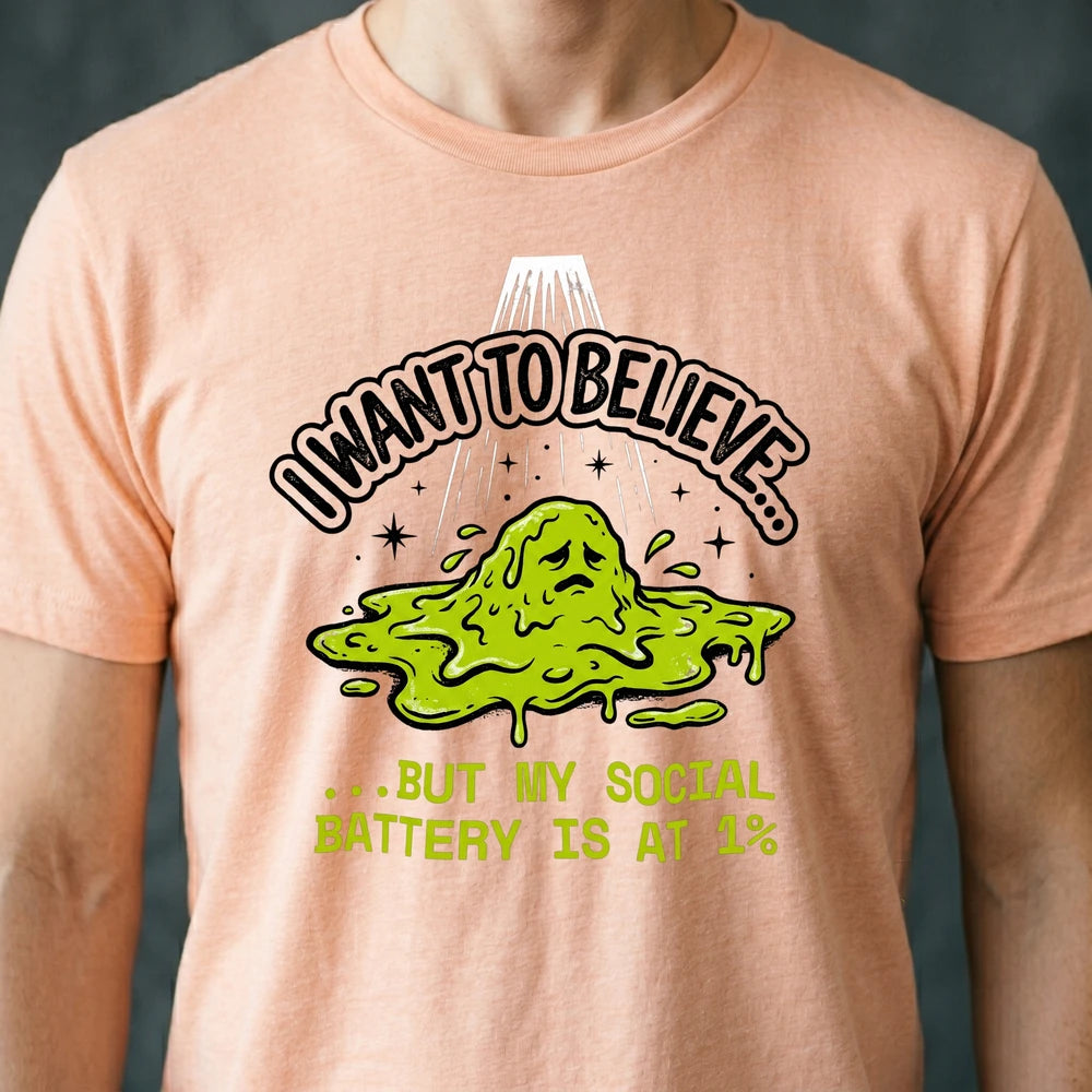 Social Battery at 1% Alien T-shirt