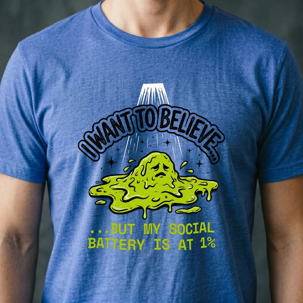 Social Battery at 1% Alien T-shirt