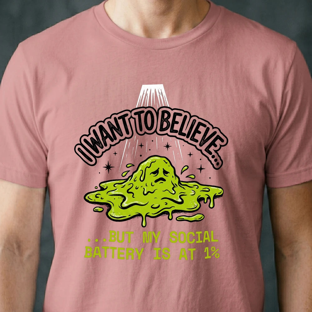 Social Battery at 1% Alien T-shirt