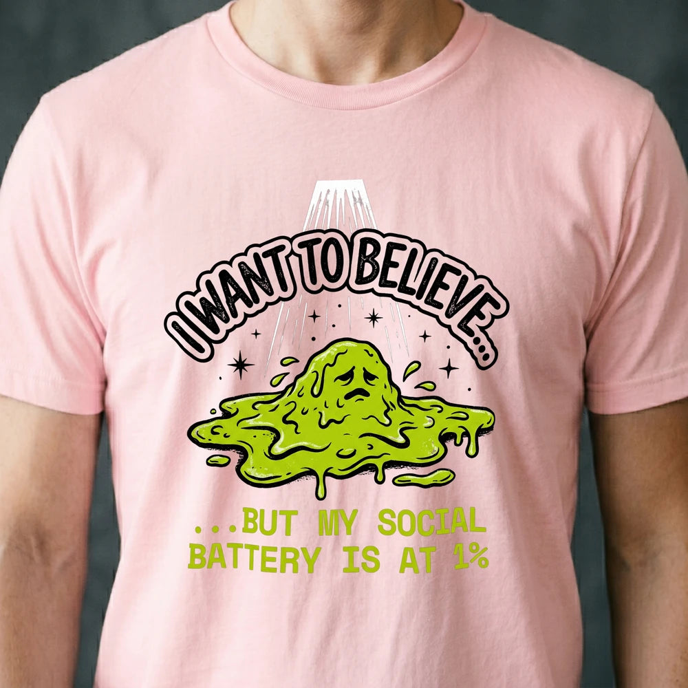 Social Battery at 1% Alien T-shirt