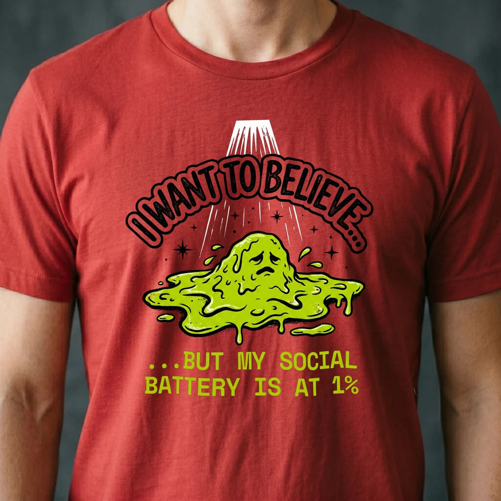 Social Battery at 1% Alien T-shirt