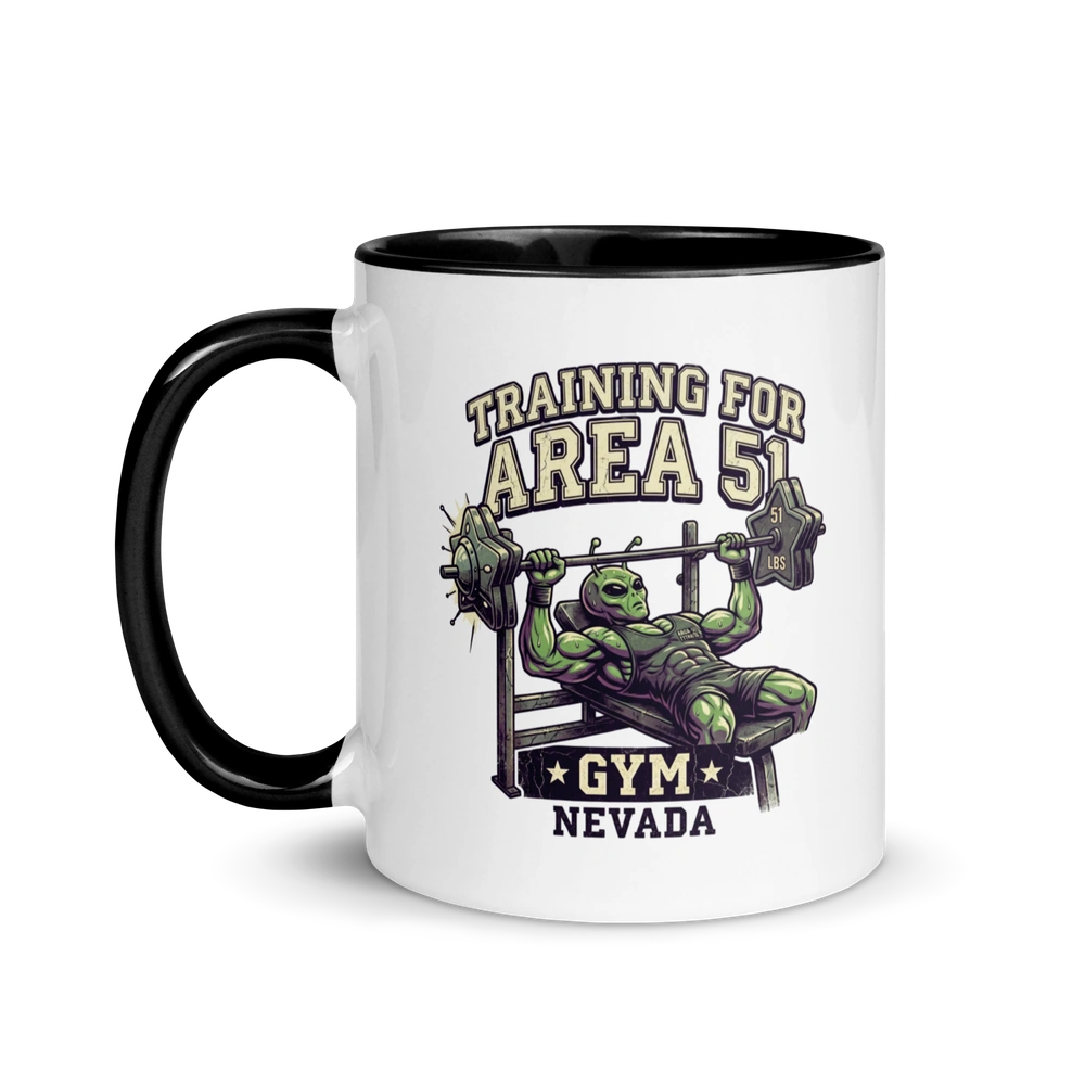 Training for Area 51 Gym Alien Mug