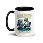 I Stayed for the Cat Videos Alien Mug