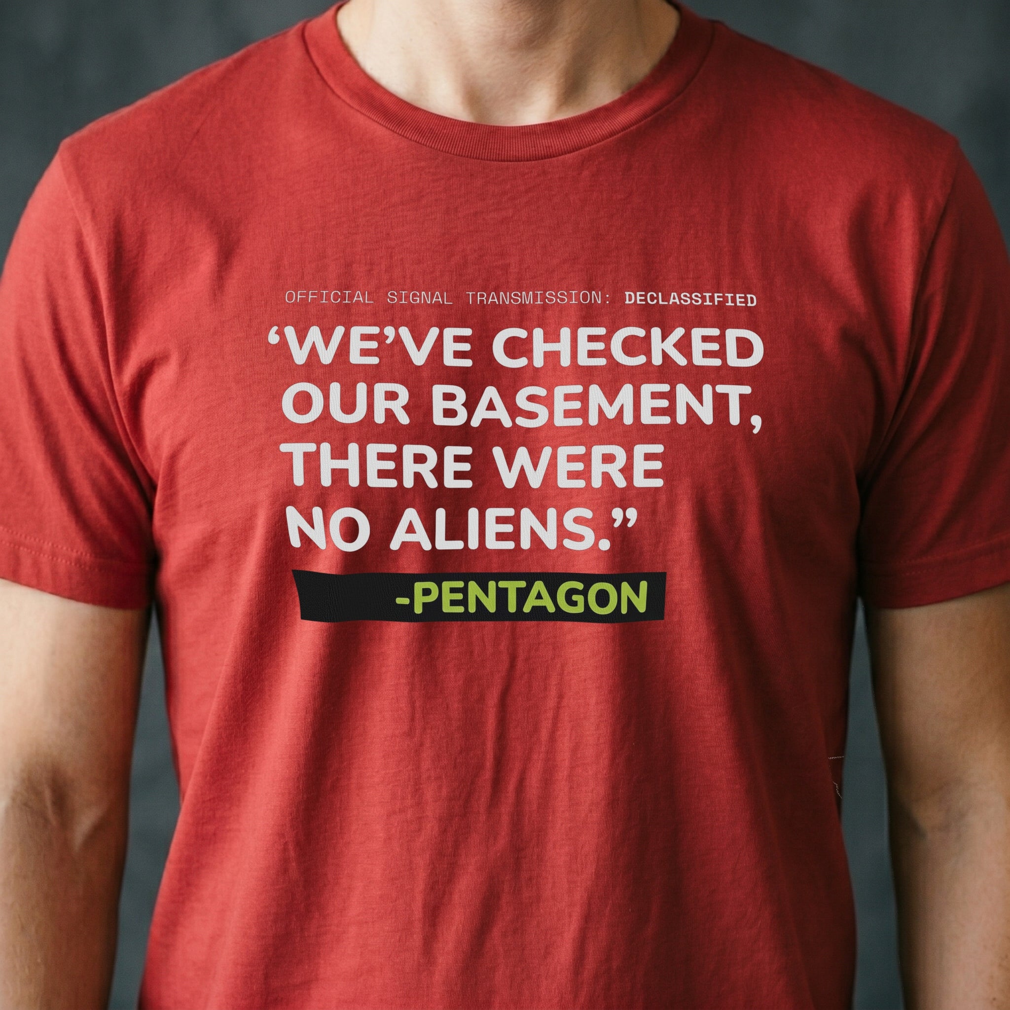 No Aliens in the Basement T-shirt