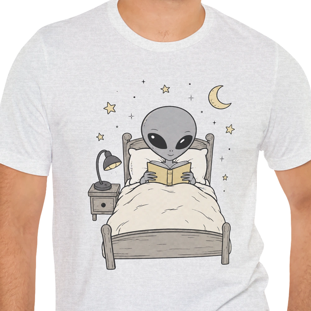 Bedtime Reading Alien T-shirt