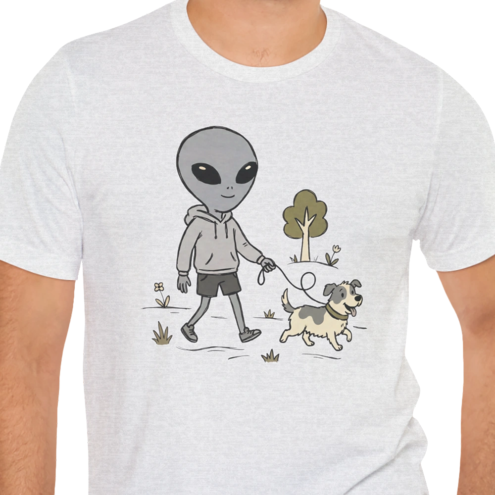 Dog Walker Alien T-shirt