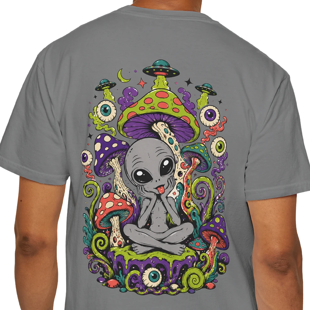 Mushroom Trip Alien T-shirt