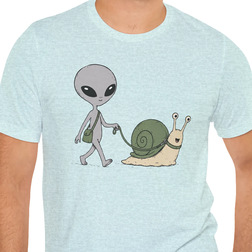 Snail Walk Alien T-shirt
