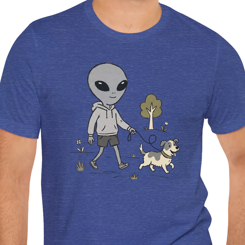 Dog Walker Alien T-shirt