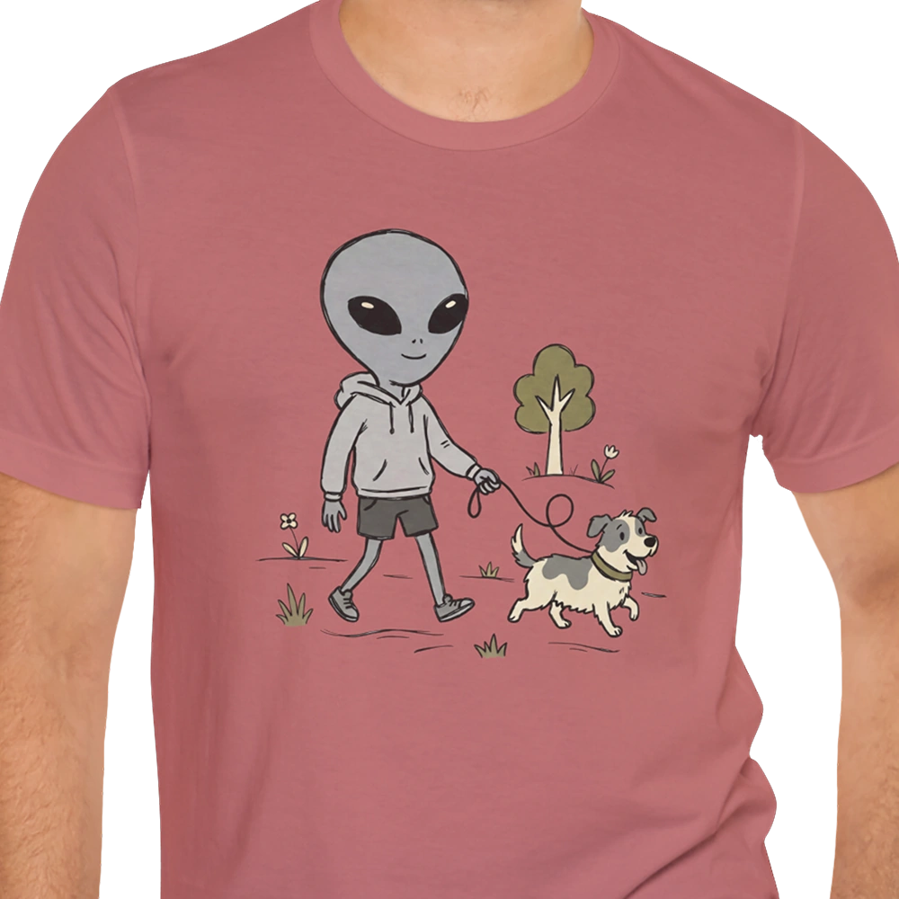 Dog Walker Alien T-shirt