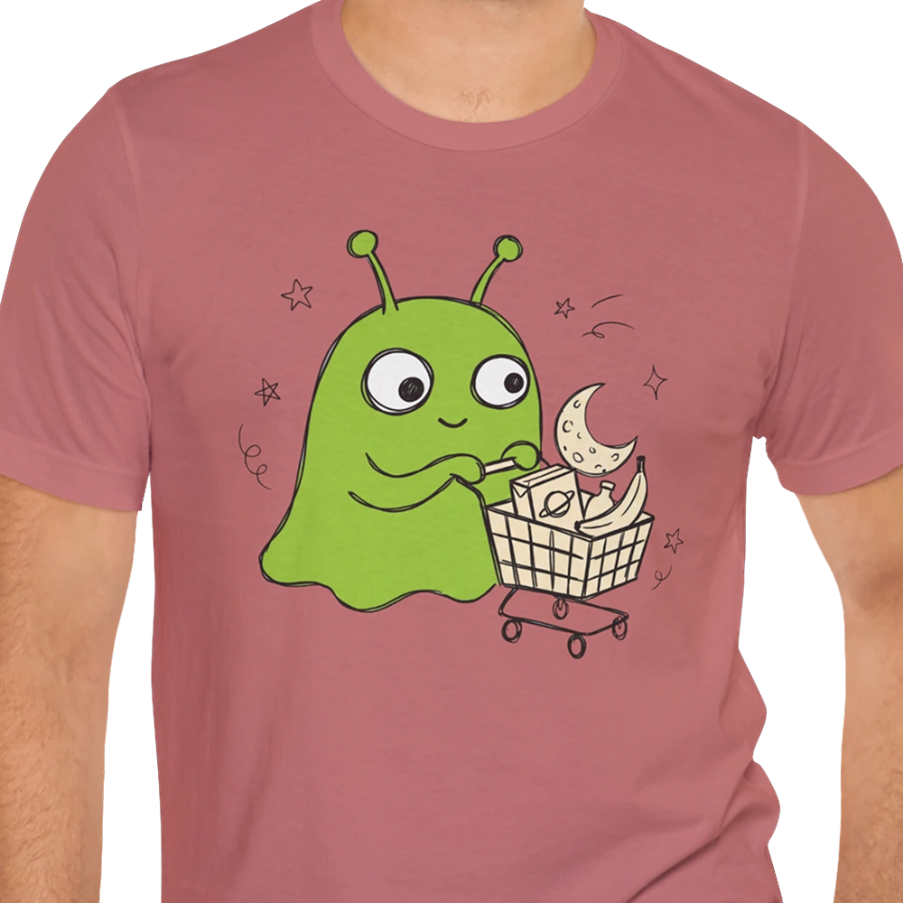 Grocery Run Alien T-shirt