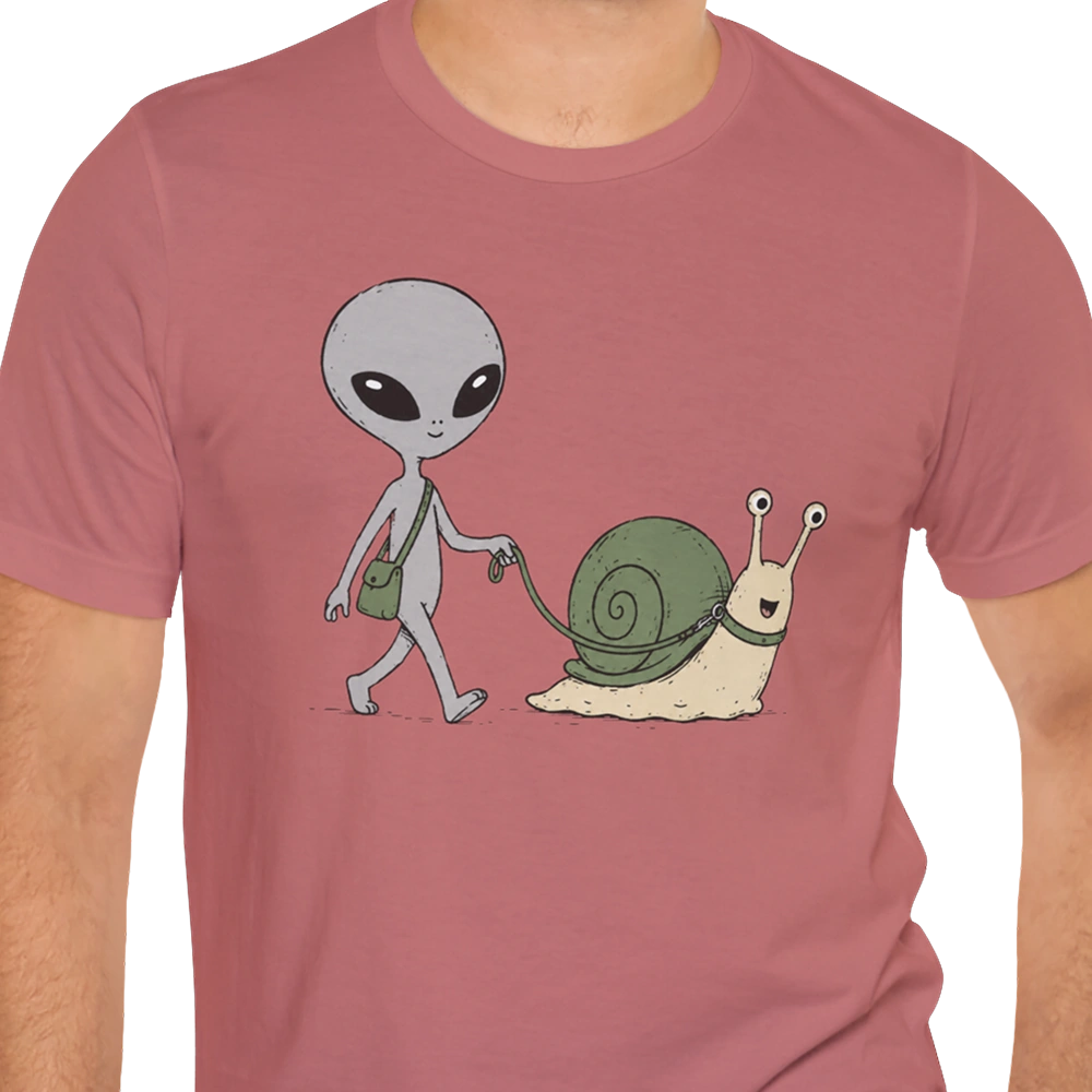 Snail Walk Alien T-shirt