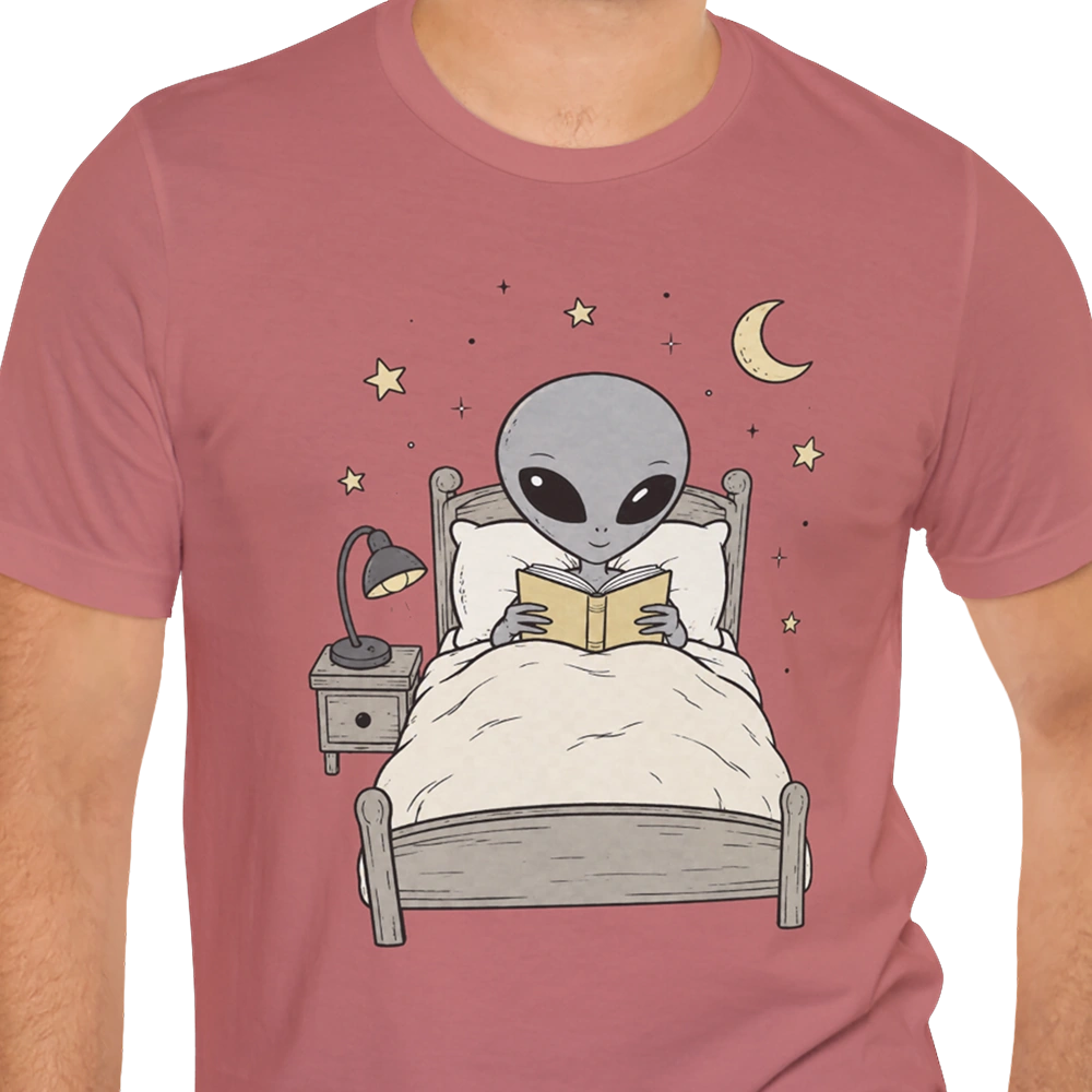 Bedtime Reading Alien T-shirt