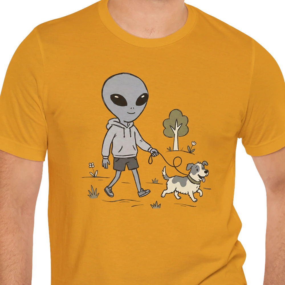Dog Walker Alien T-shirt