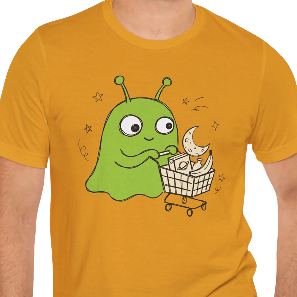 Grocery Run Alien T-shirt