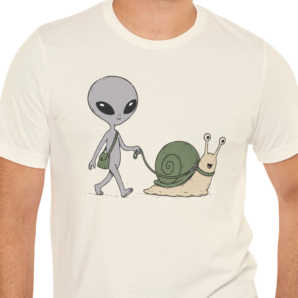 Snail Walk Alien T-shirt