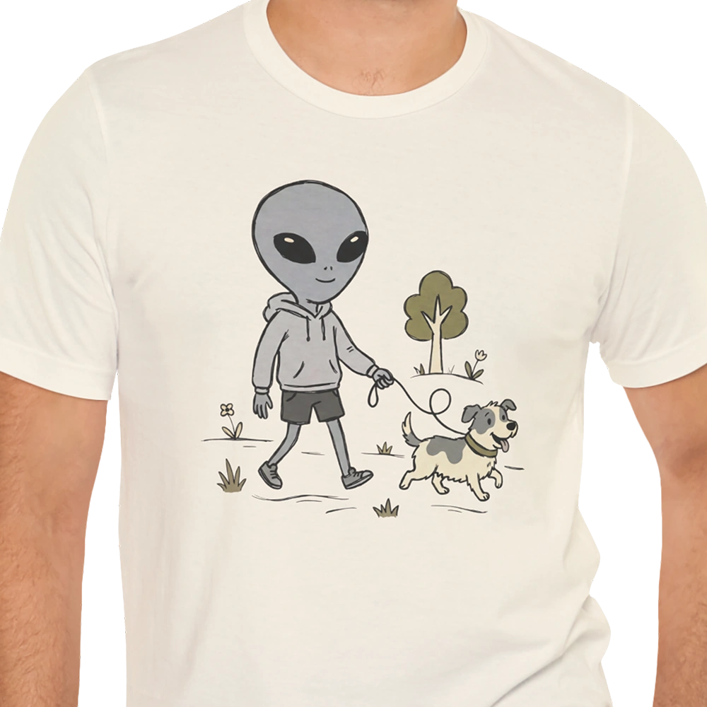 Dog Walker Alien T-shirt