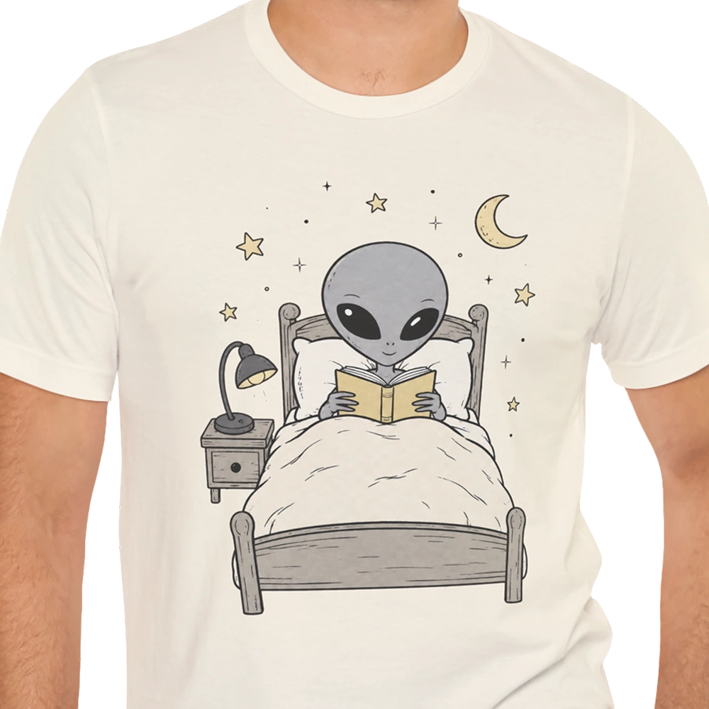 Bedtime Reading Alien T-shirt