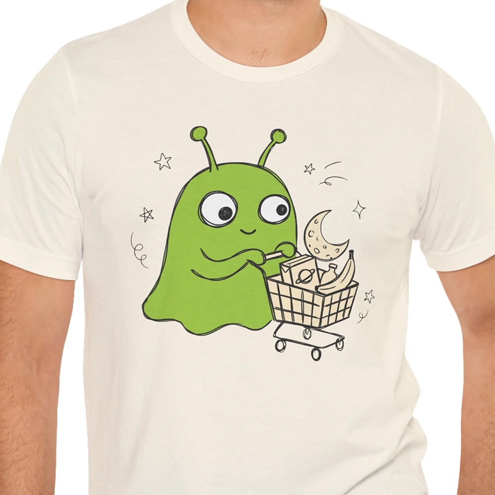 Grocery Run Alien T-shirt