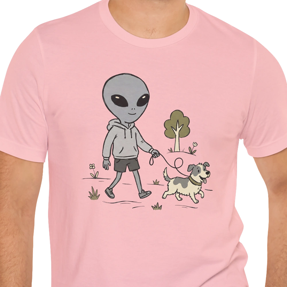 Dog Walker Alien T-shirt